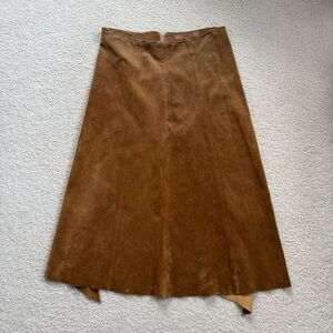 Vintage Arden B leather suede midi skirt